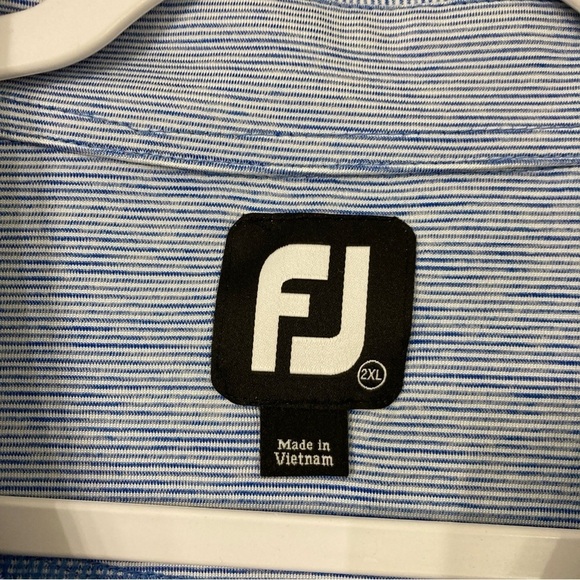FootJoy Blue Stripes Activewear Short Sleeve Polo Shirt size 2XL - Picture 2 of 10